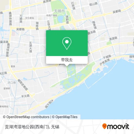 贡湖湾湿地公园(西南门)地图