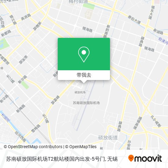 苏南硕放国际机场T2航站楼国内出发-5号门地图