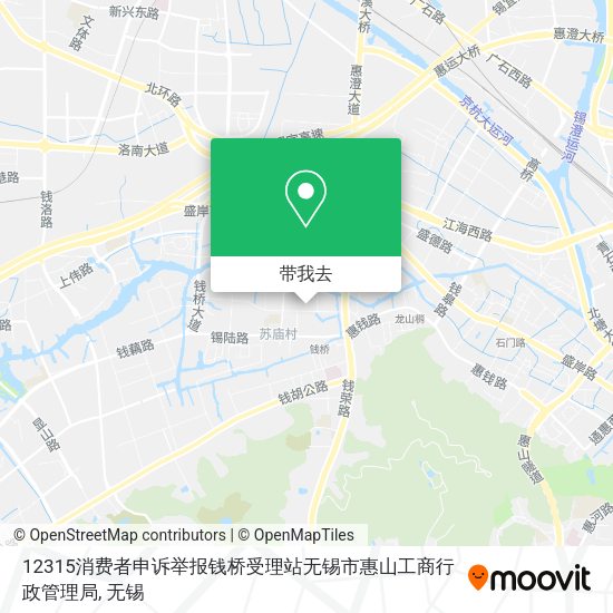 12315消费者申诉举报钱桥受理站无锡市惠山工商行政管理局地图