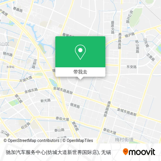 驰加汽车服务中心(纺城大道新世界国际店)地图