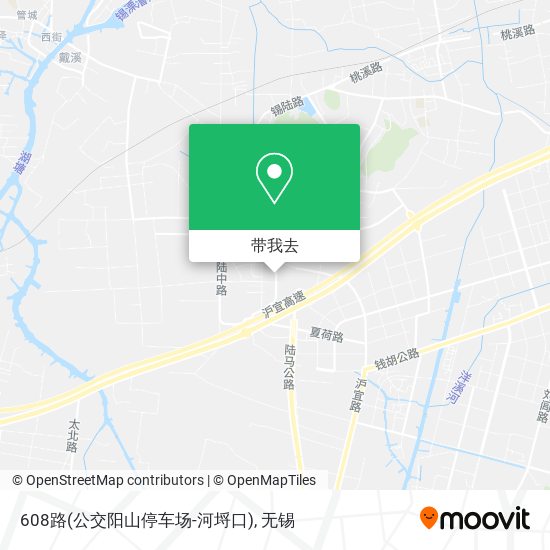 608路(公交阳山停车场-河埒口)地图