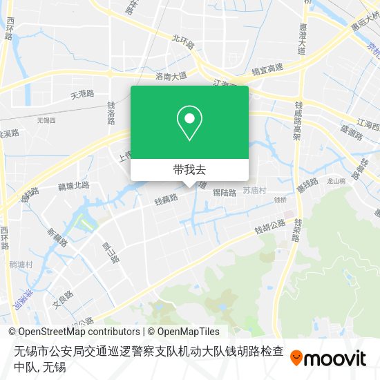 无锡市公安局交通巡逻警察支队机动大队钱胡路检查中队地图