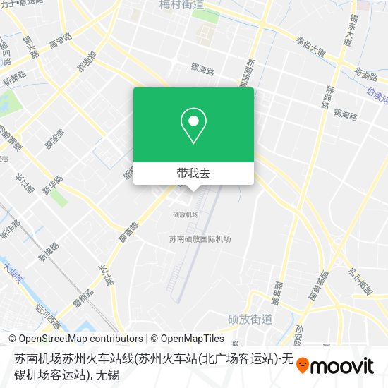 苏南机场苏州火车站线(苏州火车站(北广场客运站)-无锡机场客运站)地图