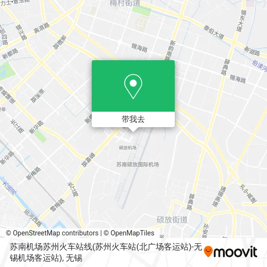 苏南机场苏州火车站线(苏州火车站(北广场客运站)-无锡机场客运站)地图