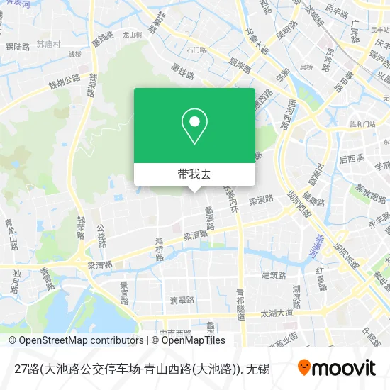 27路(大池路公交停车场-青山西路(大池路))地图