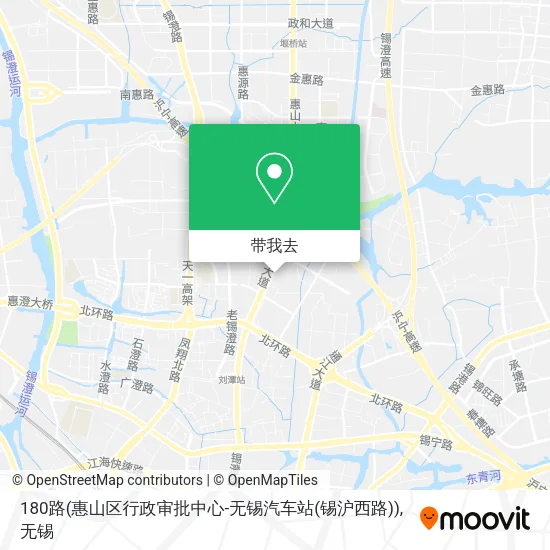 180路(惠山区行政审批中心-无锡汽车站(锡沪西路))地图