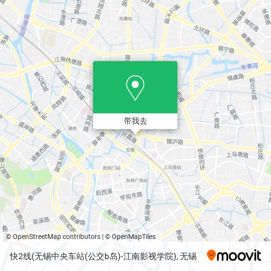 快2线(无锡中央车站(公交b岛)-江南影视学院)地图