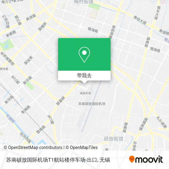 苏南硕放国际机场T1航站楼停车场-出口地图