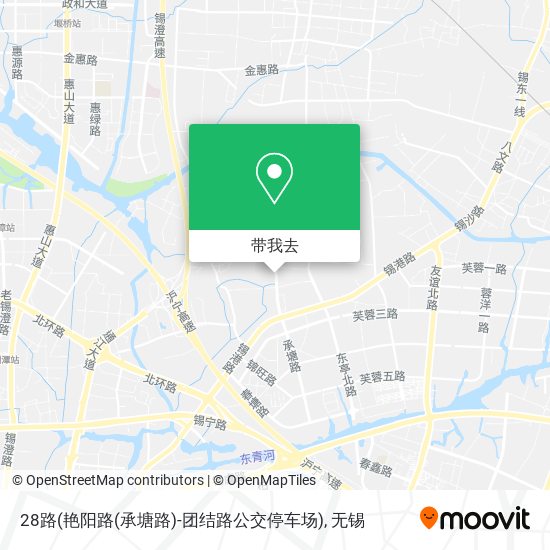 28路(艳阳路(承塘路)-团结路公交停车场)地图