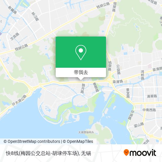 快8线(梅园公交总站-胡埭停车场)地图