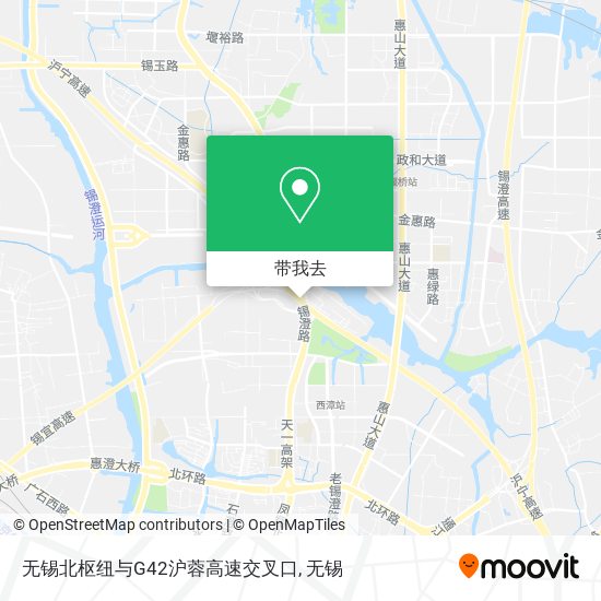 无锡北枢纽与G42沪蓉高速交叉口地图