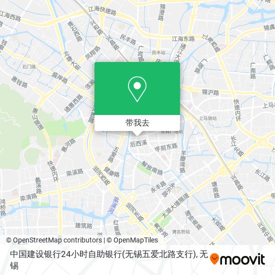 中国建设银行24小时自助银行(无锡五爱北路支行)地图