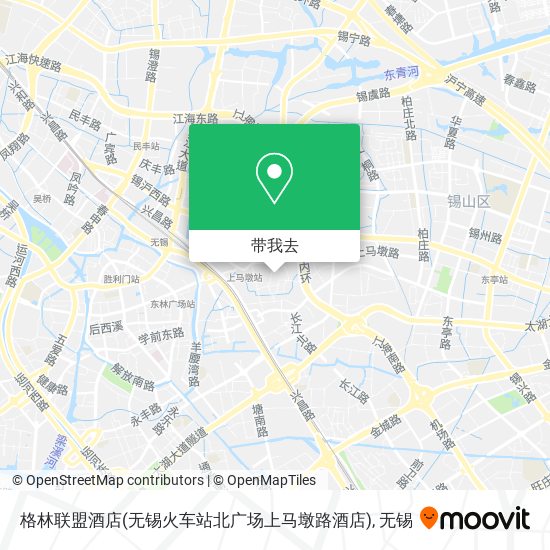 格林联盟酒店(无锡火车站北广场上马墩路酒店)地图