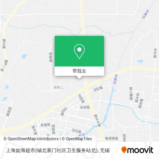 上海如海超市(锡北寨门社区卫生服务站北)地图