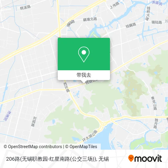 206路(无锡职教园-红星南路(公交三场))地图