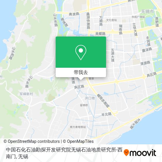 中国石化石油勘探开发研究院无锡石油地质研究所-西南门地图