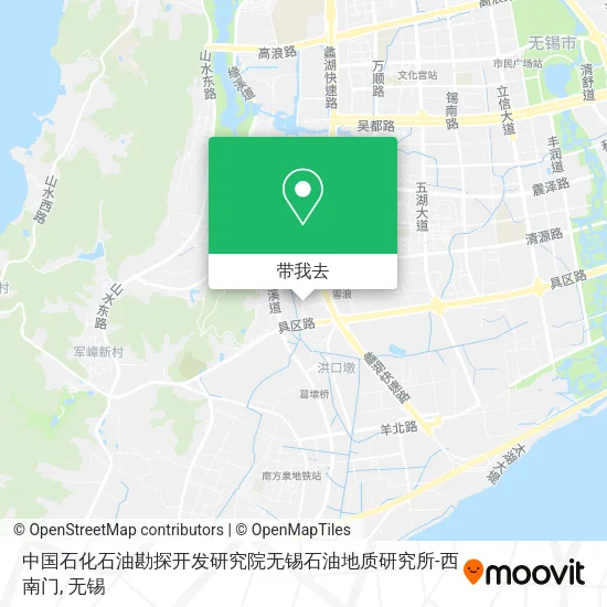 中国石化石油勘探开发研究院无锡石油地质研究所-西南门地图