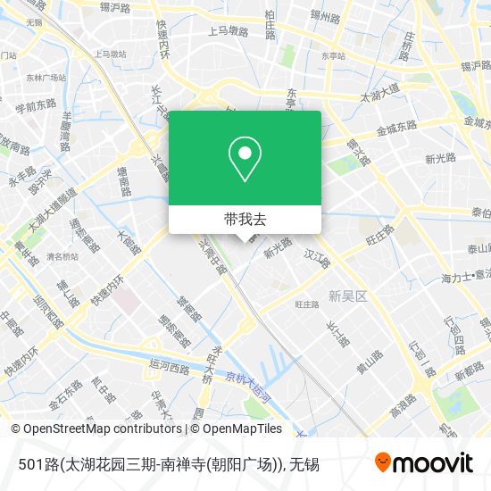 501路(太湖花园三期-南禅寺(朝阳广场))地图