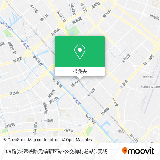 69路(城际铁路无锡新区站-公交梅村总站)地图
