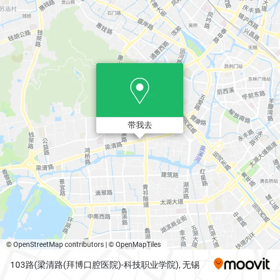 103路(梁清路(拜博口腔医院)-科技职业学院)地图