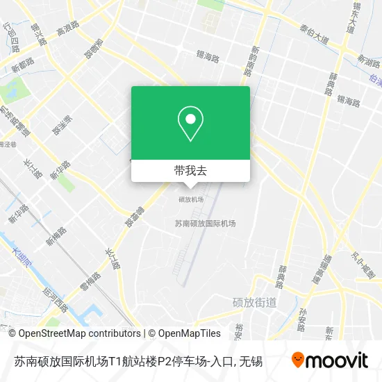 苏南硕放国际机场T1航站楼P2停车场-入口地图