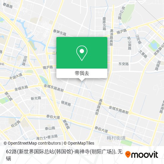 62路(新世界国际总站(韩国馆)-南禅寺(朝阳广场))地图