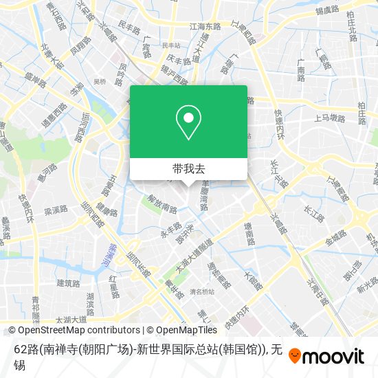62路(南禅寺(朝阳广场)-新世界国际总站(韩国馆))地图