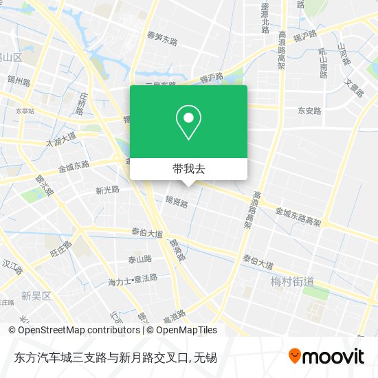 东方汽车城三支路与新月路交叉口地图