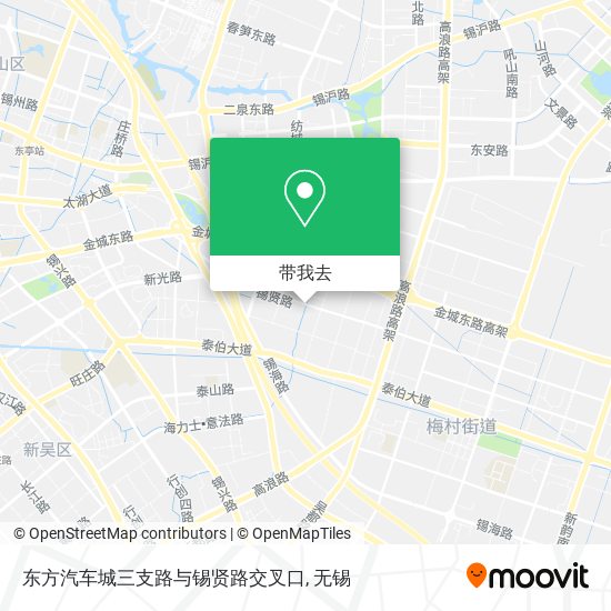 东方汽车城三支路与锡贤路交叉口地图