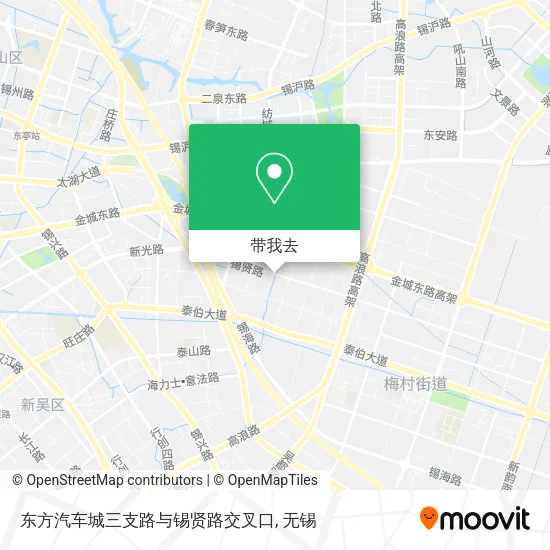 东方汽车城三支路与锡贤路交叉口地图