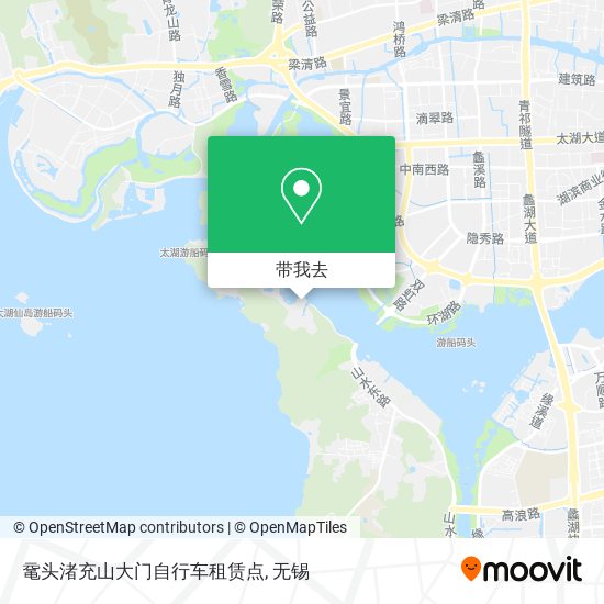 鼋头渚充山大门自行车租赁点地图