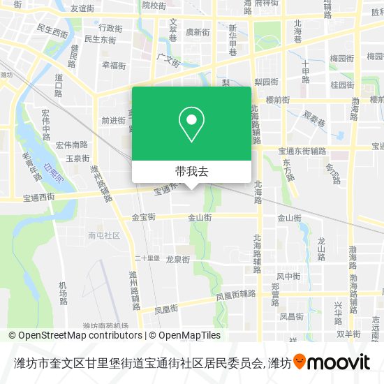 潍坊市奎文区甘里堡街道宝通街社区居民委员会地图