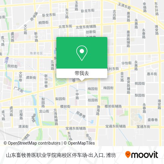 山东畜牧兽医职业学院南校区停车场-出入口地图