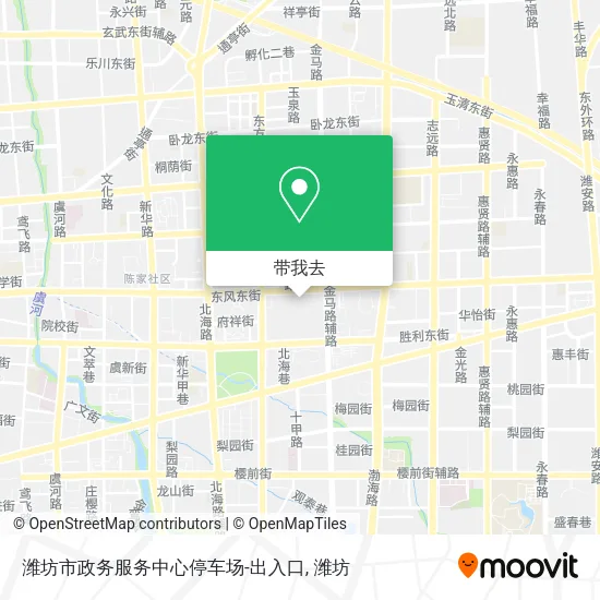 潍坊市政务服务中心停车场-出入口地图