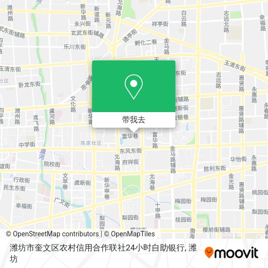 潍坊市奎文区农村信用合作联社24小时自助银行地图
