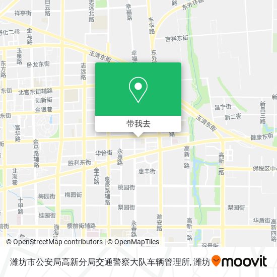 潍坊市公安局高新分局交通警察大队车辆管理所地图