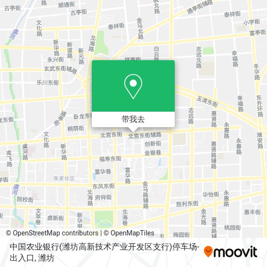 中国农业银行(潍坊高新技术产业开发区支行)停车场-出入口地图