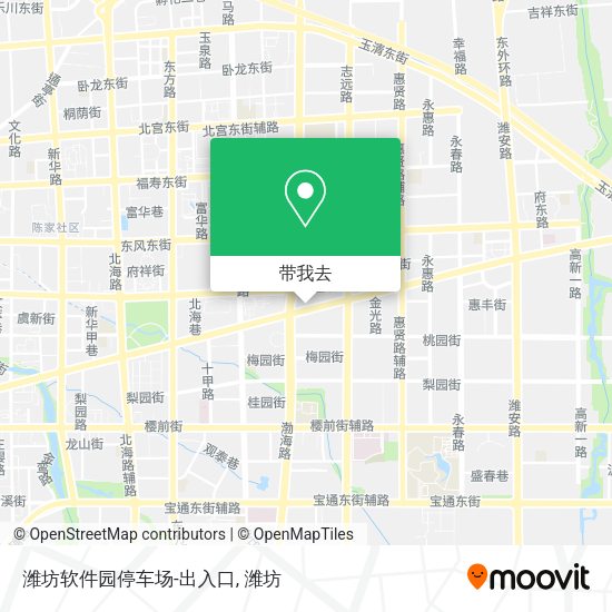 潍坊软件园停车场-出入口地图