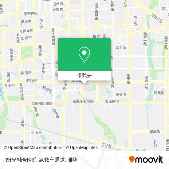 阳光融合医院-急救车通道地图