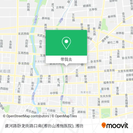 虞河路卧龙街路口南(潍坊山潍拖医院)地图