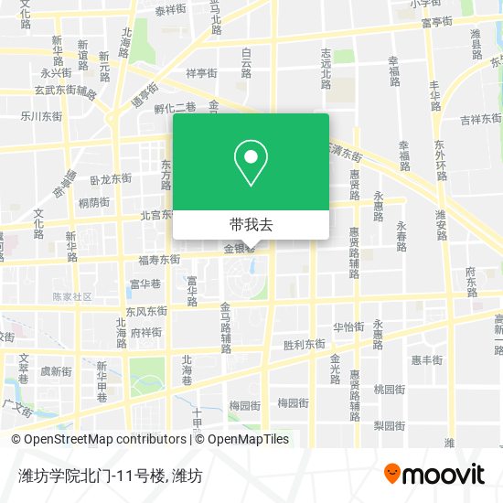 潍坊学院北门-11号楼地图