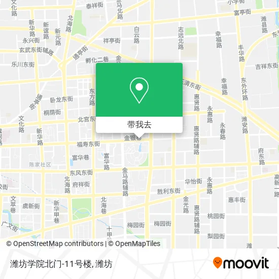 潍坊学院北门-11号楼地图