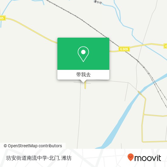 坊安街道南流中学-北门地图