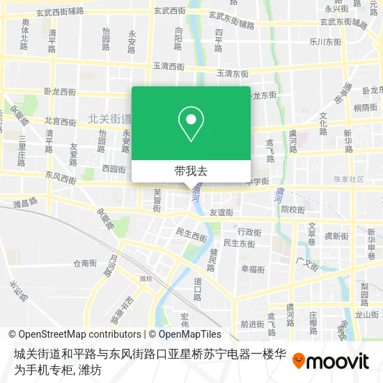 城关街道和平路与东风街路口亚星桥苏宁电器一楼华为手机专柜地图