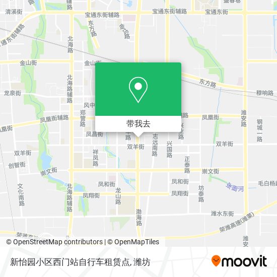新怡园小区西门站自行车租赁点地图