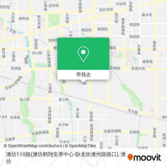 潍坊110路(潍坊鹤翔安养中心-卧龙街潍州路路口)地图