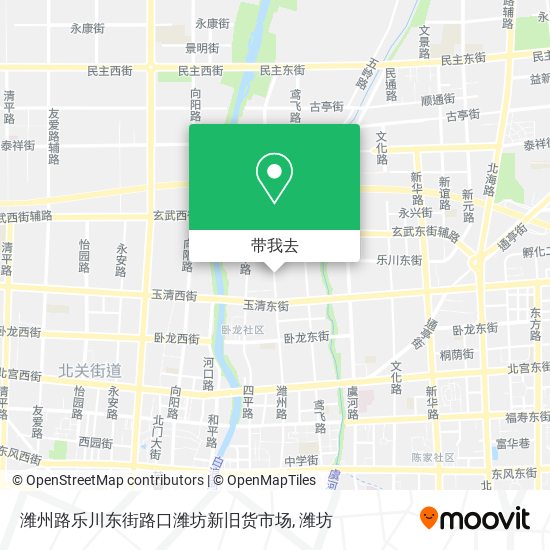 潍州路乐川东街路口潍坊新旧货市场地图