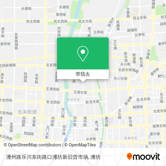潍州路乐川东街路口潍坊新旧货市场地图