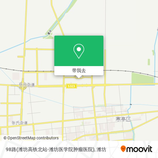 98路(潍坊高铁北站-潍坊医学院肿瘤医院)地图