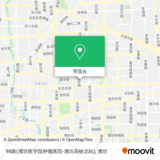 98路(潍坊医学院肿瘤医院-潍坊高铁北站)地图